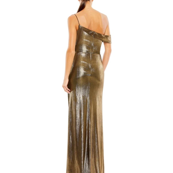 Mac Duggal | Leena | METALLIC OFF THE SHOULDER GOWN - Picture 4 of 16